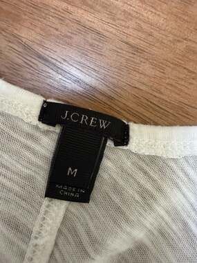 J.Crew Women's White Sleeveless Tank Top with Crochet Lace Detail